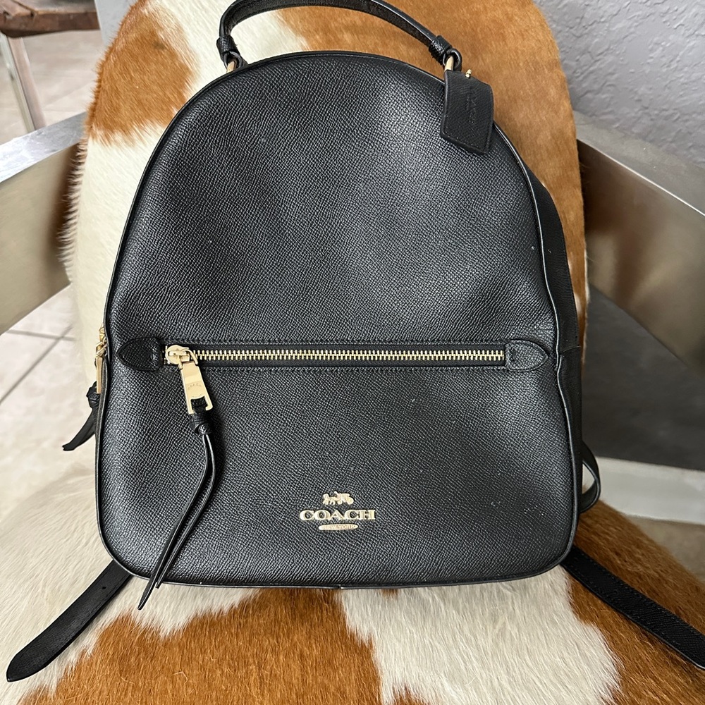 Coach Black Backpack with Gold Details